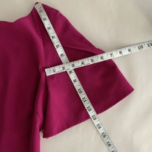 Trina Turk Dress Size 2 Loganberry Bryce Boat Neck Flutter Sleeve Mini - Picture 8 of 12